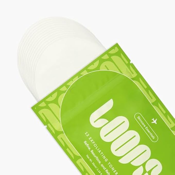 Loops EXFOLIATING TONER KOREAN SKINCARE - REFINE, RESURFACE, AND REBALANCE SKIN - PRE-SOAKED BAMBOO PAD - VEGAN, NATURAL, BIODEGRADABLE TONER PADS FOR FACE - Image 2